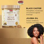 African Pride Styling Gel Máximo Hold Black Castor & Jojoba Oil 510g - Image 2