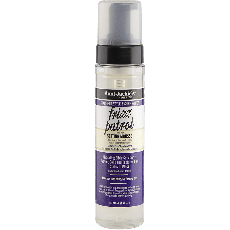 Aunt-Jackies-Flaxseed-Collection-Grapeseed-Collection-Frizz-Patrol-Anti-Poof-Twist-Curl-Setting-Mousse.png Aunt Jackie´s Mousse Frizz Patrol 244ml - Image 1